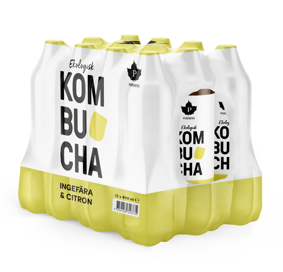 Ekologisk Kombucha Ingefära & Citron 400 ml x 12st