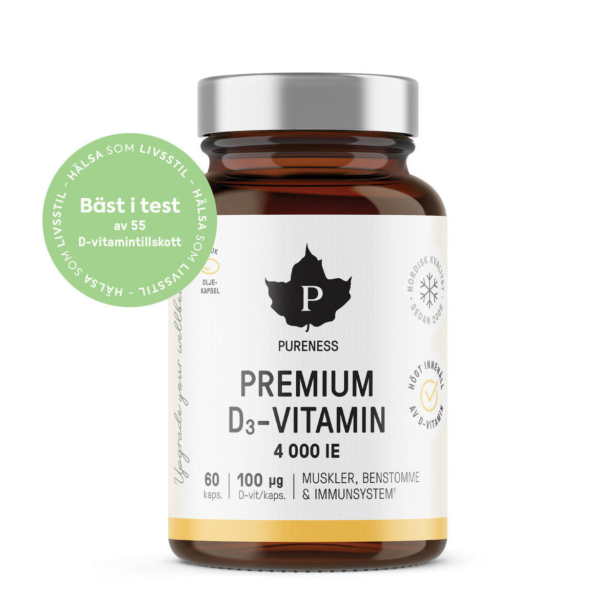 Premium D3-Vitamin 4000 IE - 60 kapslar